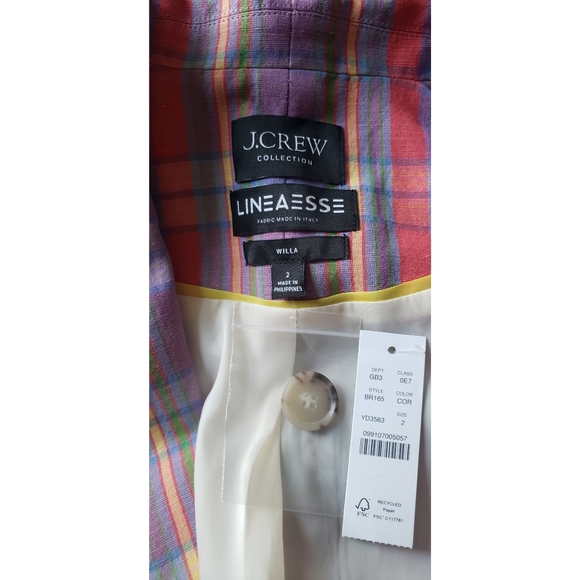 7. J.Crew Collection Willa Italian viscose-blend blazer in sunset plaid - Picture 9 of 11